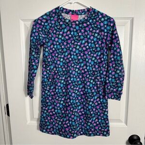 Lilly Pulitzer girls' dress, size 8-10, bright floral, cotton, long sleeve